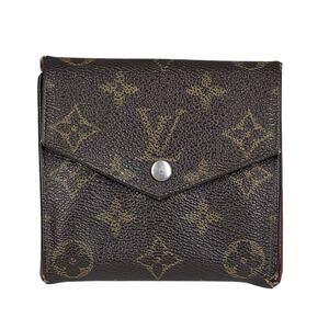 LOUIS VUITTON VINTAGE MONOGRAM CANVAS SNAP WALLET – BROWN – EDGE/INTERIOR WEAR